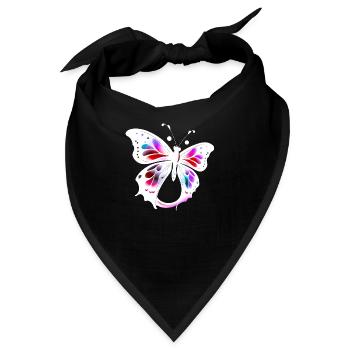 Mehrfarbiger Schmetterling - Bandana - Schwarz - Vorne
