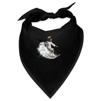Surf-Gott mit Heiligenschein - Bandana - Schwarz - Vorne