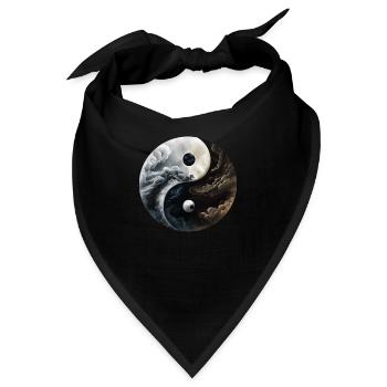 Ying Yang Motiv - Bandana - Schwarz - Vorne