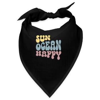 Sun Ocean Happy - Bandana - Schwarz - Vorne