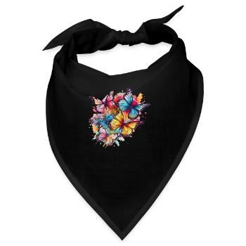 Beautiful Butterflies Watercolor Art - Bandana - Schwarz - Vorne