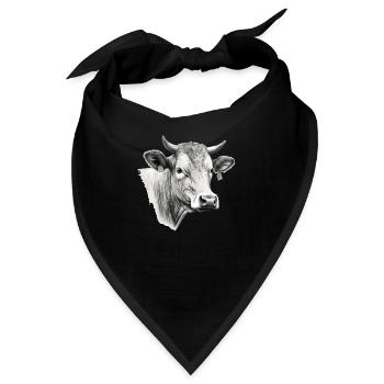 Die Kuh in Bleistift 2 - Bandana - Schwarz - Vorne