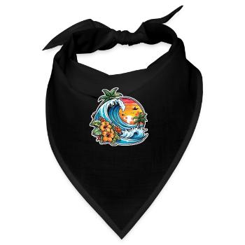 Surfen Strand Palme Sonnenschein Urlaub - Bandana - Schwarz - Vorne