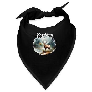 Hirsch Bergbua Hirsch Geschenk Dorffest Wandern - Bandana - Schwarz - Vorne