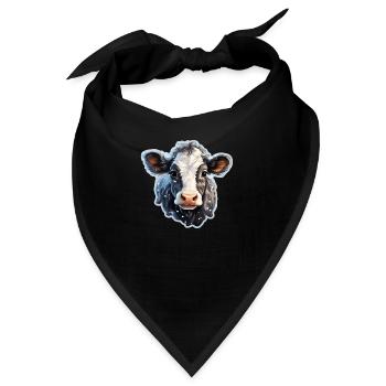 süsses Kälbchen im Schnee - Bandana - Schwarz - Vorne