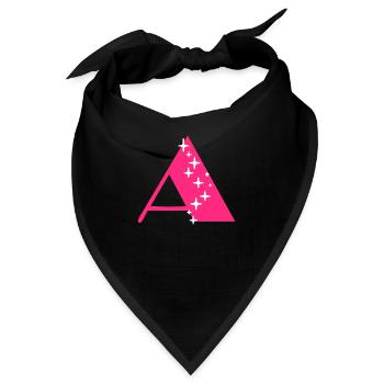 Buchstabe A Glitzer - Bandana - Schwarz - Vorne