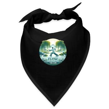"Flow mit Tai Chi" - Tranqu Tai Chi Design - Bandana - Schwarz - Vorne