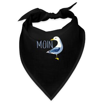 Moin mit Möve - Bandana - Schwarz - Vorne