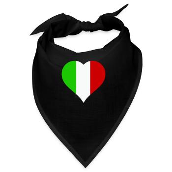 herz italien - Bandana - Schwarz - Vorne