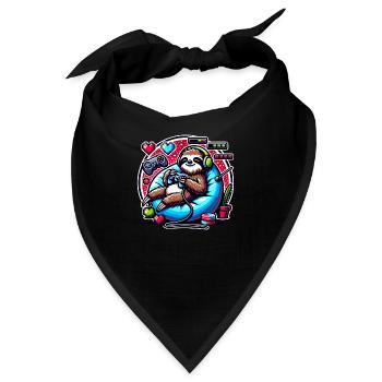 Chillender Gaming-Faultier Fan - Bandana - Schwarz - Vorne