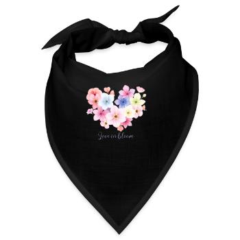 Liebe in Blüte Blumendesign - Bandana - Schwarz - Vorne