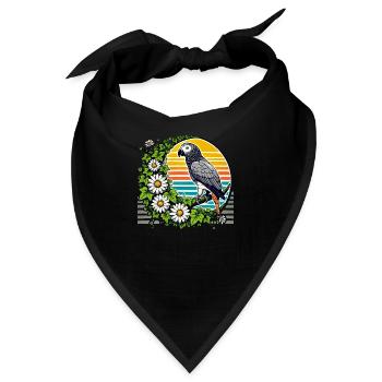 Afrikanischer Graupapagei - Bandana - Schwarz - Vorne