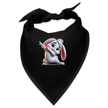 hase dabbing comic - Bandana - Schwarz - Vorne