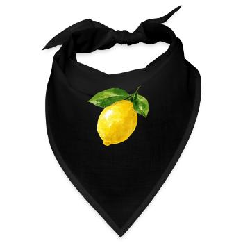 gelbe Zitrone - Bandana - Schwarz - Vorne