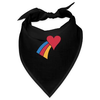 Regenbogenherz - Bandana - Schwarz - Vorne