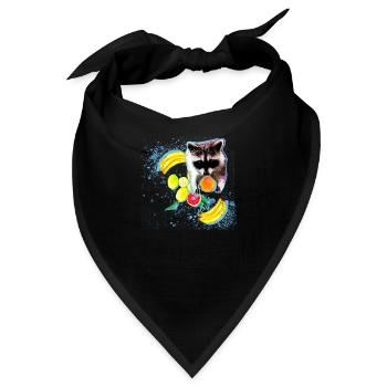 waschbär,bär,graffiti,malerei,mint,obst - Bandana - Schwarz - Vorne