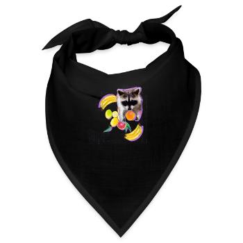 waschbär,bär,graffiti,malerei,mint,obst - Bandana - Schwarz - Vorne