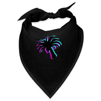 Neon Paradise: UV-leuchtende Palmen-Silhouette - Bandana - Schwarz - Vorne