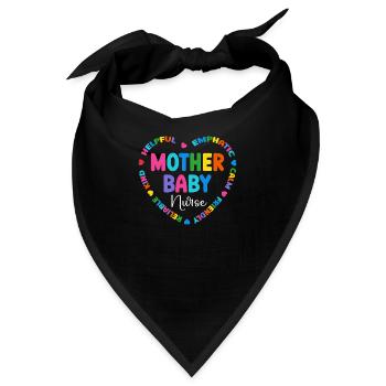 Krankenschwester Baby Entbindungsschwester - Bandana - Schwarz - Vorne