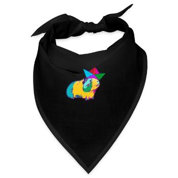 boot,papierboot,meerschweinchen,bunt,hut - Bandana - Schwarz - Vorne