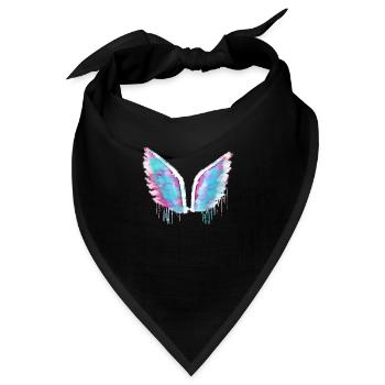 angelwings,flügel,aquarell,pastell,engelsflügel - Bandana - Schwarz - Vorne