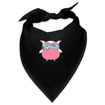Eule, Comic,mint,Sonnenbrllle, spacebrille,sommer, - Bandana - Schwarz - Vorne