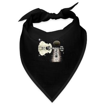 Akustische Gitarre in Romantischem Mondlicht - Bandana - Schwarz - Vorne