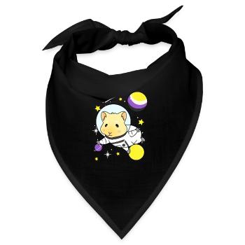 Nichtbinäres Meerschweinchen Nonbinary Pride - Bandana - Schwarz - Vorne