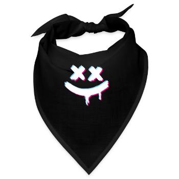 Smiley Smile Glitch Böse - Bandana - Schwarz - Vorne