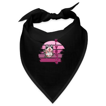 Japanische Tengu Hannya Kitsune Maske - Bandana - Schwarz - Vorne