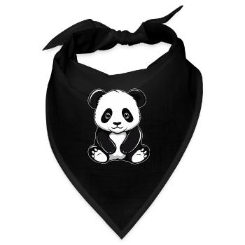 Niedlicher Panda für Kinder - Bandana - Schwarz - Vorne