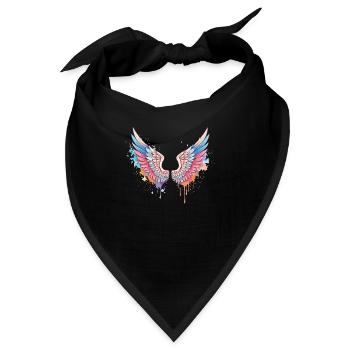 angelwings,engelsflügel,graffiti,malerei,bunt - Bandana - Schwarz - Vorne