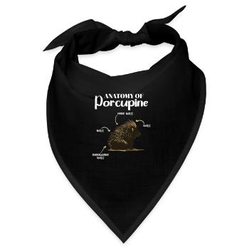 Anatomie Des Stachelschweins Naturliebhaber Stich - Bandana - Schwarz - Vorne