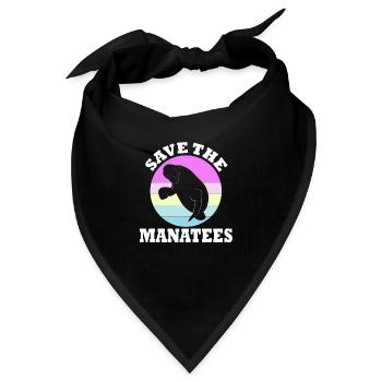 Rettet Die Seekühe Wassertiere Seekühe - Bandana - Schwarz - Vorne