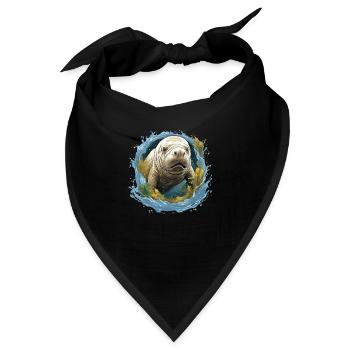 Rettet Die Seekühe Wassertiere Seekühe - Bandana - Schwarz - Vorne