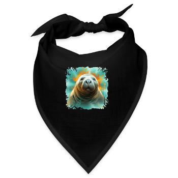Rettet Die Seekühe Wassertiere Seekühe - Bandana - Schwarz - Vorne