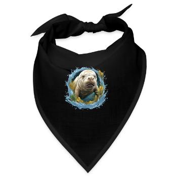 Rettet Die Seekühe Wassertiere Seekühe - Bandana - Schwarz - Vorne
