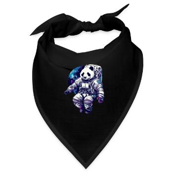Panda Astronaut - Bamboo Rocket Adventures - Bandana - Schwarz - Vorne