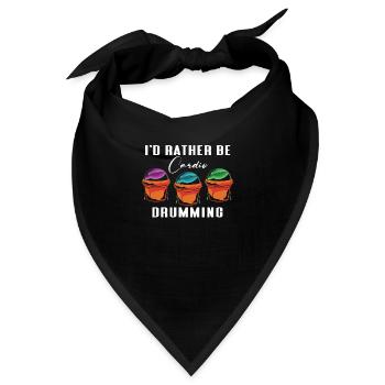 I'd Rather Be Cardio Drumming - Bandana - Schwarz - Vorne