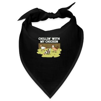 Chillin' Mit Meinen Hühnern Kunst Design Für - Bandana - Schwarz - Vorne
