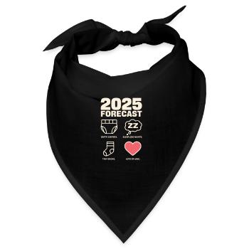 2025 Prognose: Windeln, Nächte, Socken, Liebe - Bandana - Schwarz - Vorne