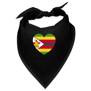 Simbabwe Flagge Land Nationalität Simbabwe - Bandana - Schwarz - Vorne