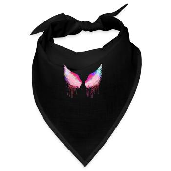 Flügel,angelwings, engelsflügel,bunt - Bandana - Schwarz - Vorne