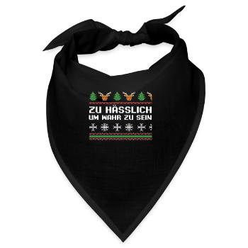 Weihnachtsmann Weihnachtsfest Ugly Christmas - Bandana - Schwarz - Vorne