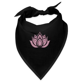 Rosa Lotusblume - Bandana - Schwarz - Vorne