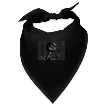 Skelett raucht Zigaretten - Bandana - Schwarz - Vorne