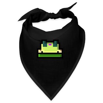 Pixel Frosch - Bandana - Schwarz - Vorne