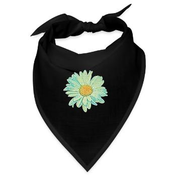 Gänseblume Mosaik Illustration - Bandana - Schwarz - Vorne
