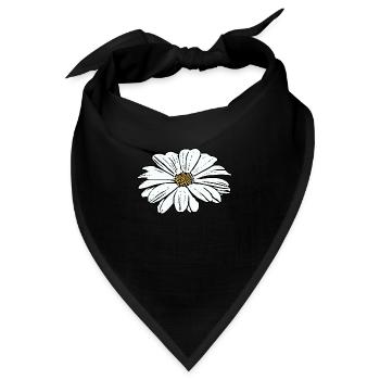 Blume weiß weiße Blume Blumen weiß weiße Blumen - Bandana - Schwarz - Vorne
