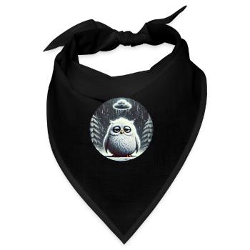 Eule Triste im eisigen Regen - Bandana - Schwarz - Vorne